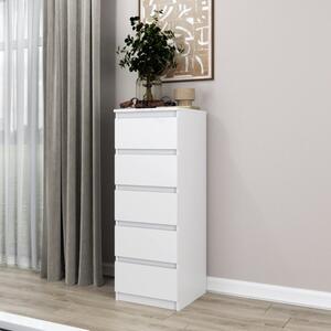 Cassettiera moderna 5 cassetti 40xH111 bianco opaco Eliot