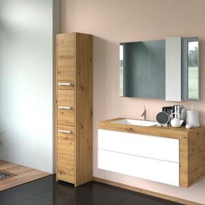 Colonna bagno moderna 3 ante 30xH170 rovere oldwook Idra
