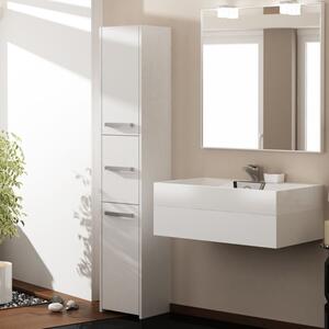 Colonna bagno moderna 3 ante 30xH170 bianco Idra