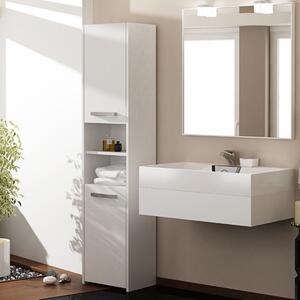 Colonna bagno moderna 2 ante 1 ripiano 40xH170 bianco Globath