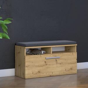 Cassapanca scarpiera 85x46 cm ingresso cuscino quercia Frankfort