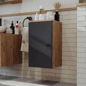 Colonna bagno bassa sospesa 1 anta 35xH60 cm rovere antracite Ocean