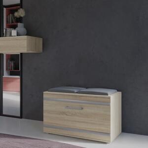 Cassapanca scarpiera 85x45 cm ingresso cuscino rovere Alaska