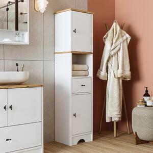 Colonna bagno a terra 2 ante 1 cassetto 37xH155 cm bianco rovere Marea