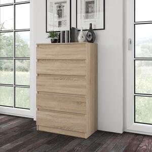 Cassettiera moderna 5 cassetti 70xH110 rovere Adam