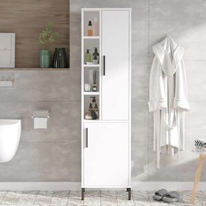 Colonna bagno moderna a terra 2 ante vani 45xH174 cm bianco Vanity