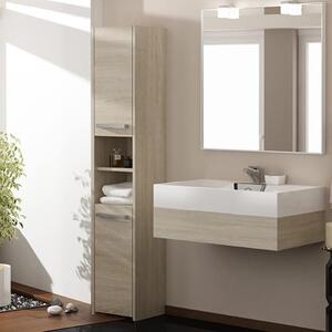 Colonna bagno moderna 2 ante 1 ripiano 40xH170 rovere Globath