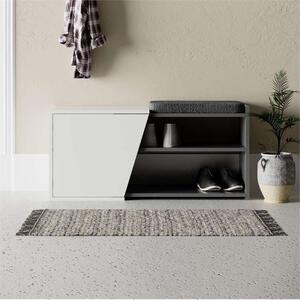 Cassapanca scarpiera moderna 105xH47 ingresso cuscino bianco antracite Derby