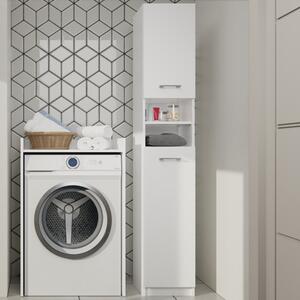Colonna bagno moderna 2 ante 1 ripiano 32xH180 bianco Zen