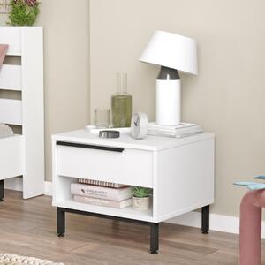 Comodino moderno design 54xH42 cm 1 cassetto 1 vano bianco Kenzo