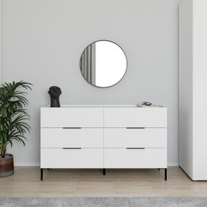 Comò moderno cassettiera 6 cassetti 140xH81 cm bianco Elevate