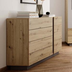 Comò moderno 138xH91 con cassetti rovere antracite Theo