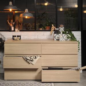 Comò moderno cassettiera 6 cassetti 151xH82 cm rovere Noctis