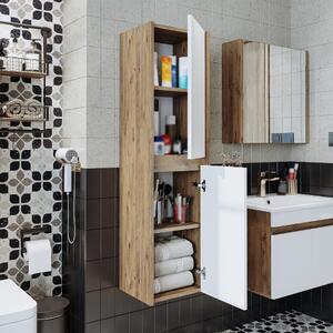 Colonna bagno sospesa 2 ante 35xH115 cm rovere bianco Corallo