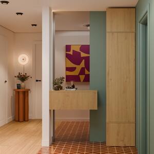 Colonna mobile ingresso moderno 50xH238 cm quercia Berlino