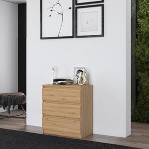Comò moderno 3 cassetti 70xH75 rovere oldwook Daniel