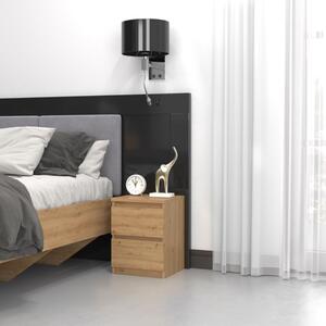 Comodino moderno 2 cassetti 30xH40 rovere oldwook Benjamin