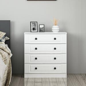 Comò cassettiera moderna camera da letto 72xH77 cm bianco Clifton