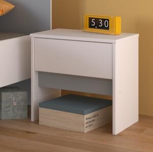 Comodino moderno 1 cassetto design 33xH40 bianco grigio o rosa Children