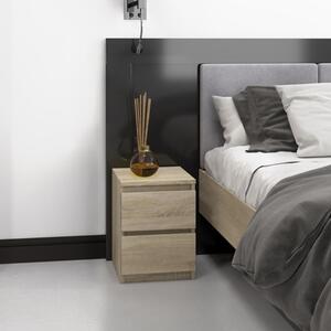 Comodino moderno 2 cassetti 30xH40 rovere Benjamin