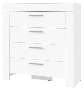 Comò cassettiera moderno 4 cassetti 100xH106 bianco Yuma