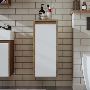 Colonna bagno sospesa 1 anta ripiano 30xH70 cm rovere bianco Drift