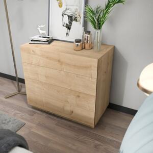 Comò cassettiera moderna camera da letto 90xH81 cm rovere Reed