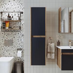 Colonna bagno sospesa 2 ante 35xH115 cm rovere antracite Corallo