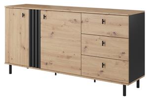 Credenza madia moderna 165xH82 soggiorno rovere nero antracite Elara