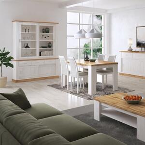 Credenza alta contenitore vetrina 150xH203 rovere bianco Provence