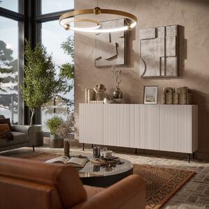 Credenza madia moderna 180xH84 cm 4 ante beige nero Lima