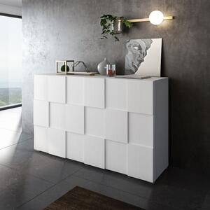 Credenza madia moderna 2 ante 138xH85 bianco Cubik