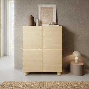 Credenza madia alta soggiorno 4 ante 100xH125 rovere Geva