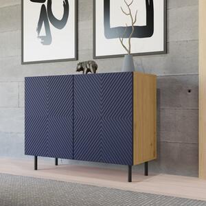 Credenza madia moderna 100xH78 2 ante rovere blu Cloe