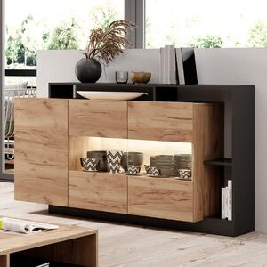 Credenza madia moderna 155xH94 rovere antracite Fiona