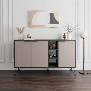 Credenza madia moderna 142xH83 3 ante 3 vani tortora antracite Demetra