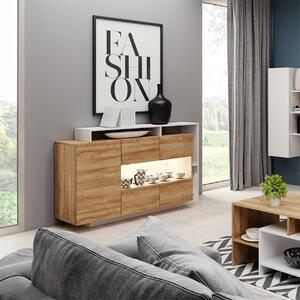 Credenza madia moderna 155xH94 rovere bianco Fiona