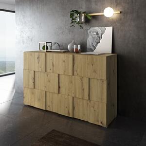 Credenza madia moderna 2 ante 138xH85 rovere oldwook Cubik