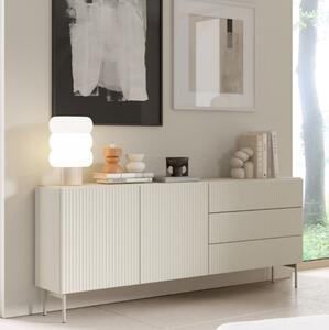 Credenza madia moderna 2 ante 3 cassetti 147xH81 design beige Freya