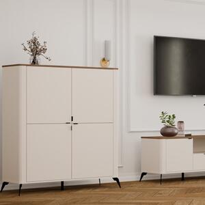Credenza madia contenitore moderno 4 ante 125xH135 rovere beige Orlando