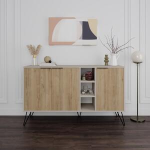 Credenza madia moderna 142xH83 3 ante 3 vani rovere beige Demetra