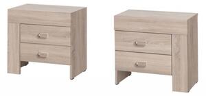 Coppia comodini moderni 2 cassetti 50xH48 rovere Yuma