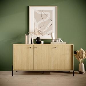 Credenza madia moderna 157x81 3 anta rovere nero Nordika