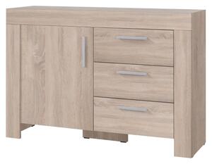 Credenza madia moderna 1 anta 3 cassetti 120xH85 rovere Yuma