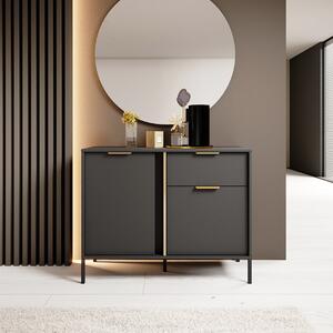 Credenza madia moderna 103xH81 1 cassetto 2 ante antracite oro Sky
