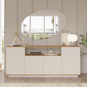 Credenza madia moderna 180xH75 cm 4 ante beige rovere Eliot