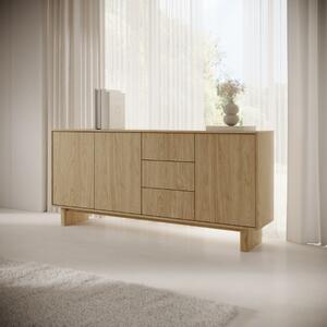 Credenza madia soggiorno moderna 3 ante 3 cassetti 183xH83 rovere Stella