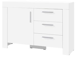 Credenza madia moderna 1 anta 3 cassetti 120xH85 bianco Yuma