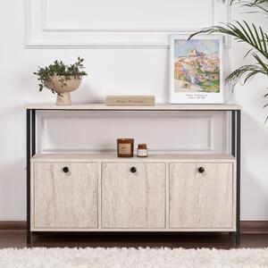 Credenza madia moderna 120xH77 cm 3 ribalte marmo nero Arkos