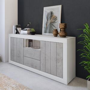 Credenza madia moderna 2 ante 2 cassetti 184xH86 bianco cemento Pesaro